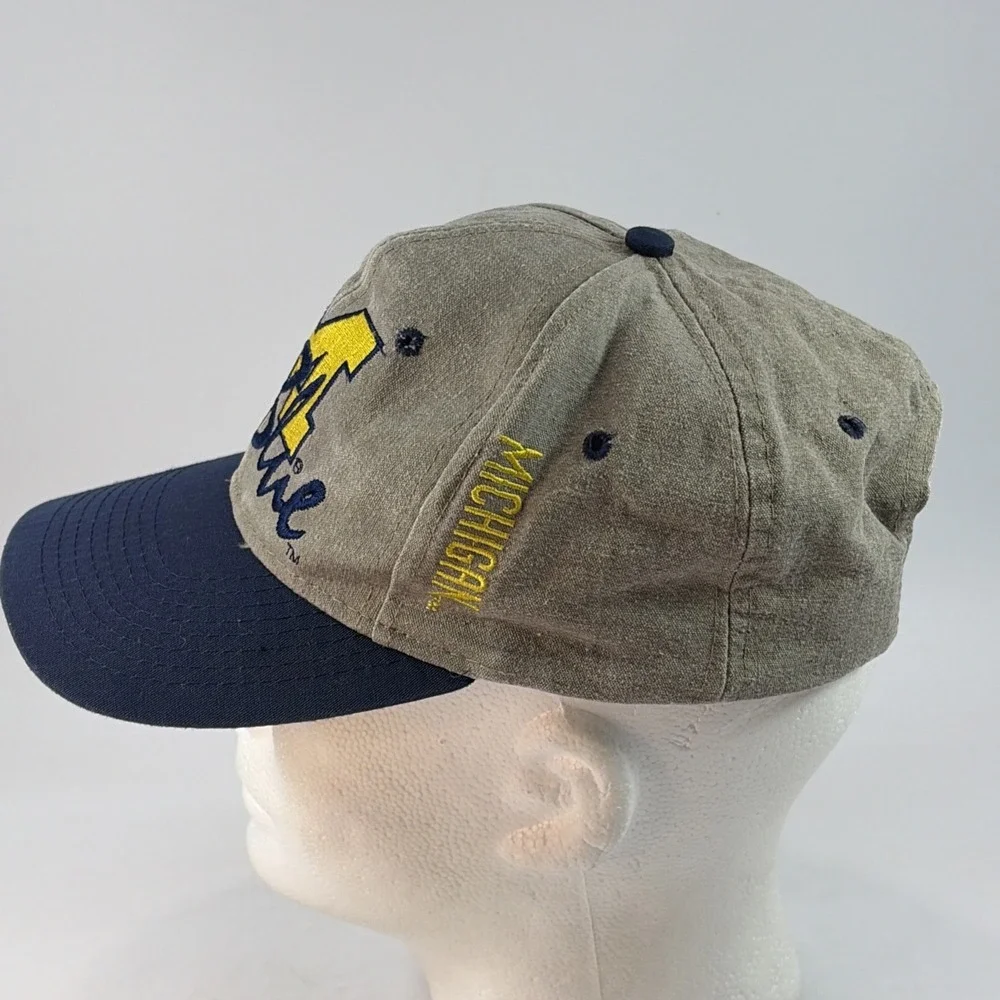 Vintage Michigan Wolverines Hat Cap Snap Back The Game Block M Go Blue 80's